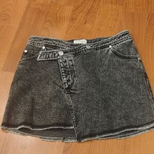 Pilcro Charcoal Denim Mini Skirt